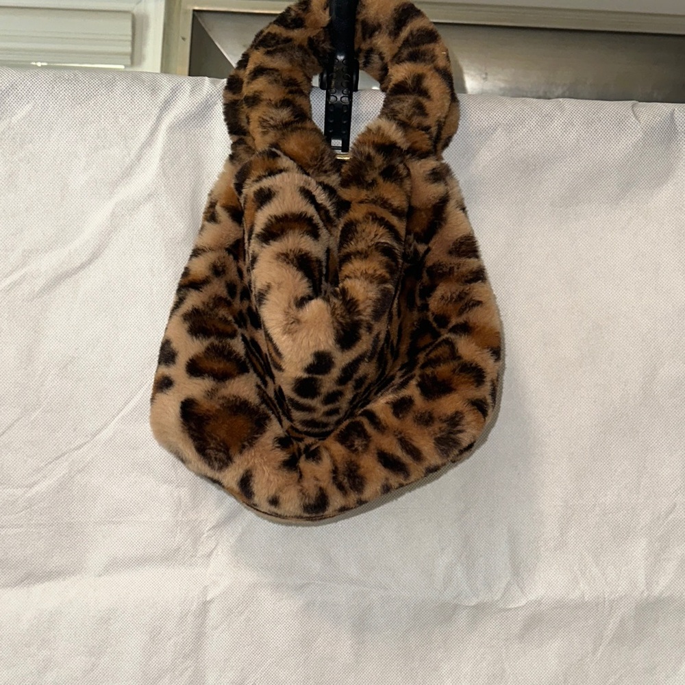 Leopard Print Faux Fur Bag
